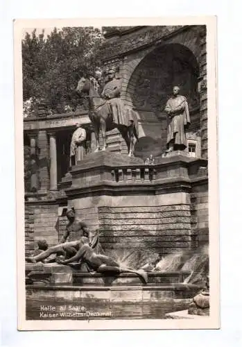 Foto Ak Halle Saale Kaiser Wilhelm Denkmal 1940