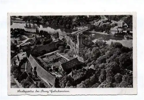 Ak Saalepartie bei Burg Giebichenstein Fliegeraufnahme um 1940 