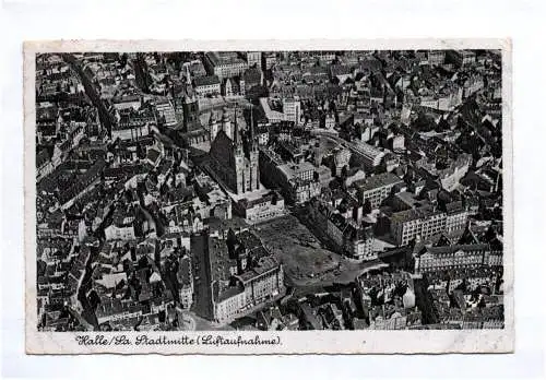 Ak Halle Saale Stadtmitte Luftaufnahme um 1939