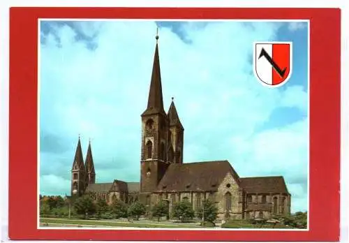 Ak Halberstadt Martinikirche und Dom 1987 Wappen DDR Farb Postkarte