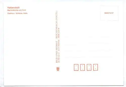 Ak Halberstadt Martinikirche und Dom 1987 Wappen DDR Farb Postkarte