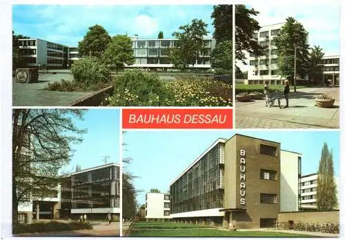 Ansichtskarte Bauhaus Dessau  1987 DDR Bunt Postkarte