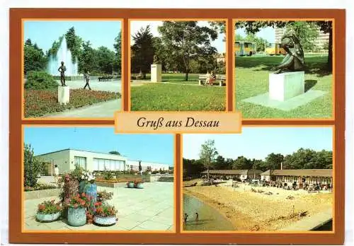 Ak Gruß aus Dessau Mehrbild Bunte Postkarte DDR