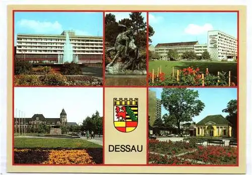 Ak Dessau Haus des Reisens Stadtpark HO Hotel Hauptpost 1987