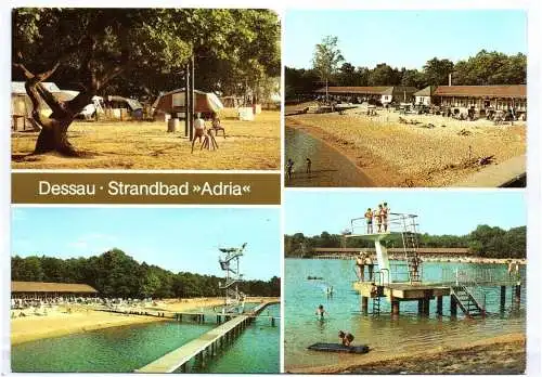 Ak Dessau Strandbad Adria 1987 DDR Postkarte