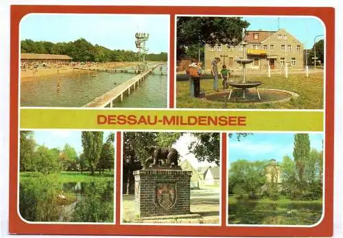 Ak Dessau Mildensee Strandbad Adra Konsum Klub Gaststätte Scholitzer See 1984