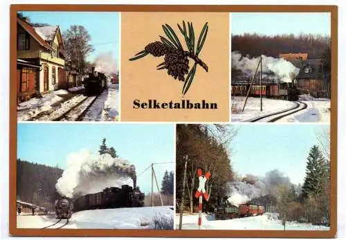 Ak Selketalbahn Eisenbahn Dampflok Kreis Quedlinburg Bahnhof Straßberg 1983