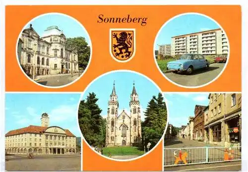 Ak Sonneberg Thüringen Kirche Rathaus Fußgängerzone 1984 Bunt Postkarte