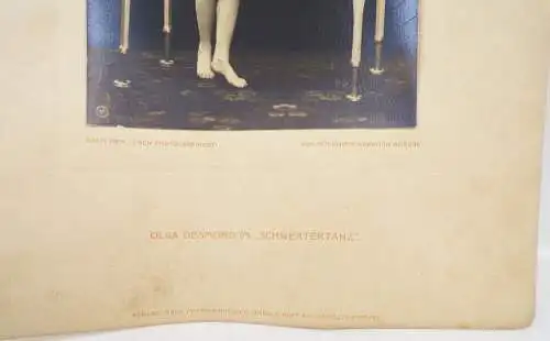 Fotografie Olga Desmond Akt Tänzerin Schwertertanz Nude naked 1908