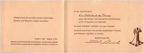 Einladung Tanzschule Käthe Schwind Leipzig 1959 Tanz Abend Felsenkeller