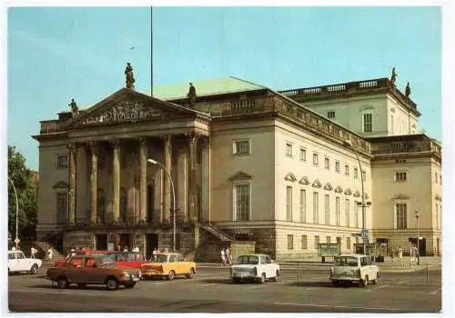 Ak Berlin Deutsche Staatsoper DDR Wartburg Trabant 1984