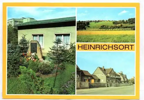 Ak Heinrichsort Kreis Hohenstein Ernstthal Thälmann Gedenkstätte Hauptstraße DDR