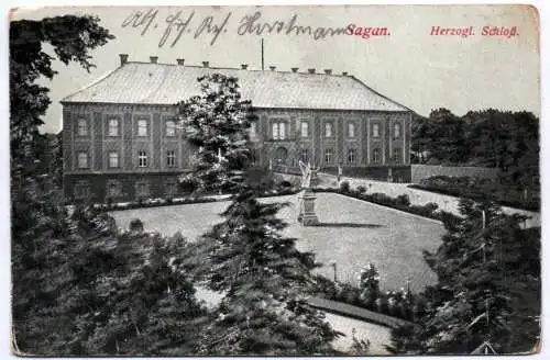 Ak Sagan Schlesien herzogliches Schloss 1915 Sprottau Żagań