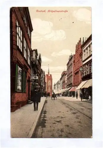 Ak Rostock Kröpelinerstraße 1916 Marine Schiffspost 
