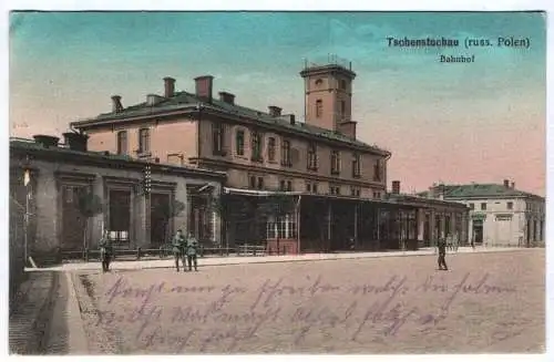 Ak Tschenstochau russisch Polen 1916 Bahnhof Kolkuschki Stempel 1916