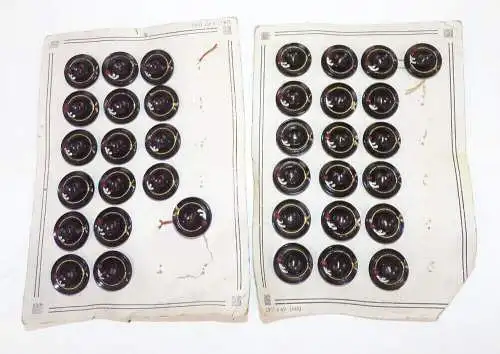 Alte Knöpfe handbemalt Schwarz 34 Stück old buttons