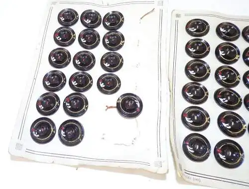 Alte Knöpfe handbemalt Schwarz 34 Stück old buttons