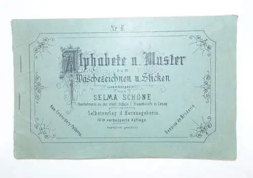 Altes Stickerei Vorlagen Heft Selma Schöne Alphabete und Muster Handarbeit