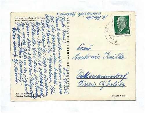 Ak Auf dem Auersberg Erzgebirge DDR Aus dem Kalender zwischen Brocken und Oybin 