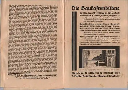 Brief Volksbühne Werkstätten für Bühnenkunst München 1927