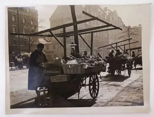 Foto Gemüse Stand Marktstand wohl Dresden um 1930 1940