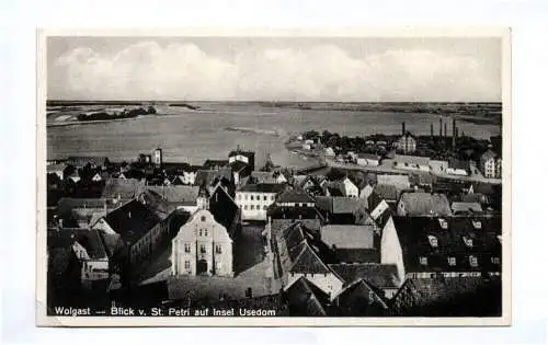 Ak Wolgast Blick von St Petri auf Insel Usedom 1932