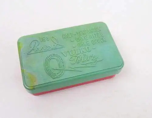 Vulko Blitz Dose Plaste VEB Pinnerol Flickzeug Dose Box Diamant Mifa Oldtimer 