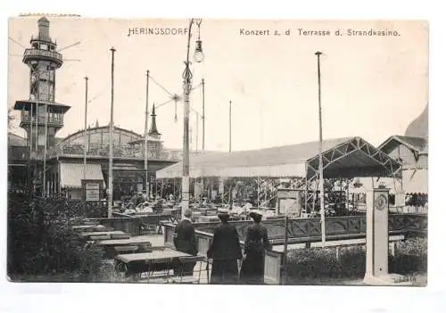 Ak Heringsdorf Konzert an der Terasse des Strandkasino 1908