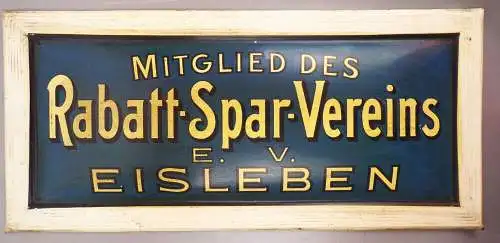 Altes Blechschild Rabatt Spar Verein Eisleben 1930 er Reklame Schild