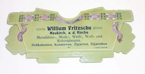 Alter Behälter geprägte Pappe Fritzsche Mode Neukirch Sachsen um 1900 Jugendstil