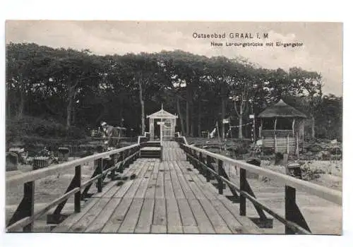 Ak Ostseebad Graal Neue Landungsbrücke mit Eingangstor 1909