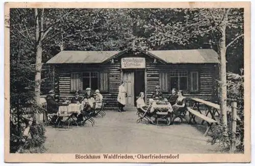 Ak Blockhaus Waldfrieden Ober Friedersdorf 1927 
