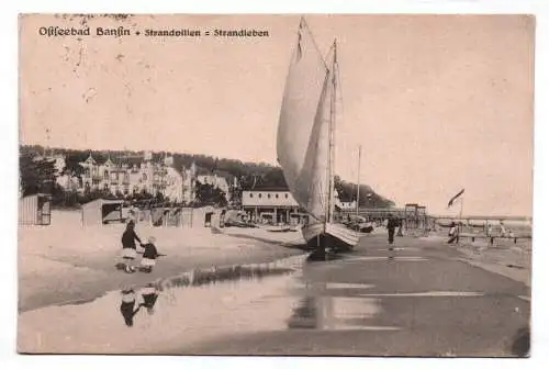 Litho Ak Ostseebad Bansin Strandvillen Strandleben 1924