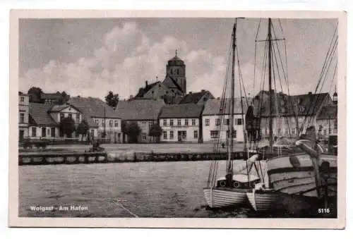 Ak Wolgast Am Hafen 1955