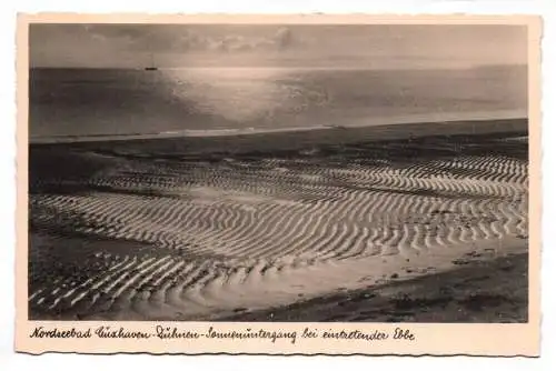 Litho Ak Nordseebad Cuxhaven-Duhnen Sonnenuntergang bei eintretender Ebbe