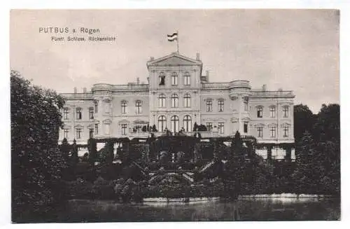 Litho Ak Putbus auf Rügen Fürstliches Schloss Rückansicht 1911