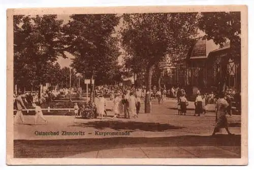 Ak Ostseebad Zinnowitz Kurpromenade 1929