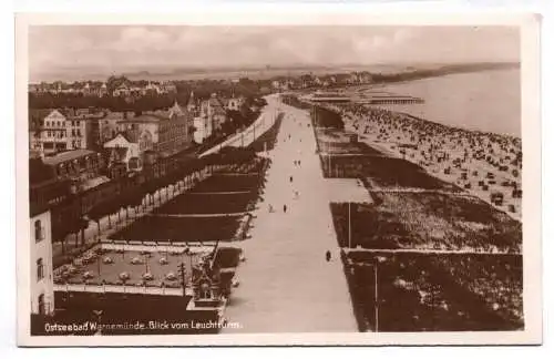 Ak Ostseebad Warnemünde Blick vom Leuchtturm 1928