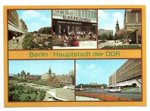 Ak Berlin Hauptstadt der DDR Boulevard Imbiss und Eisverkauf 1984