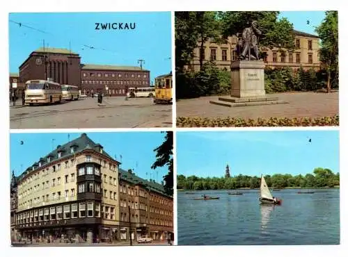 Ak Zwickau 1981 Hauptbahnhof Ringcafe Schwanenteich