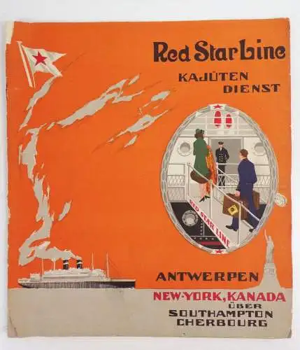 Red Star Line Kajüten Dienst Antwerpen New York Kanada 1930 er Schiffsreise