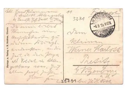 Litho Ak Dörnitz Gasthof zur Eisenbahn 1915 Bezirk Magdeburg Möckern