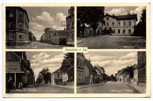 Ak Zwenkau Bahnhofstraße Pegauer Straße Leipziger Straße Bahnhof