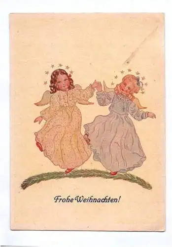 Künstler Ak Weihnachtsengel Frohe Weihnachten 