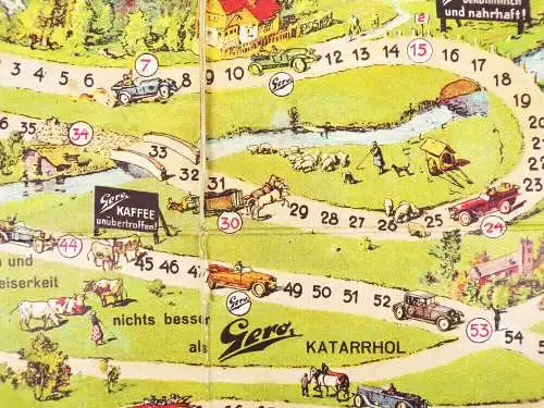 Reklame Spielbrett Gero Kakao Werbung um 1930