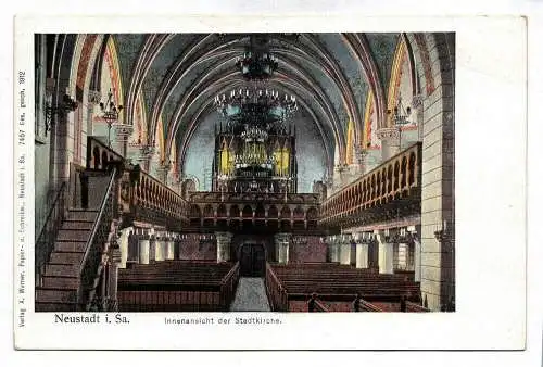 Ak Neustadt in Sachsen Innenansicht der Stadtkirche