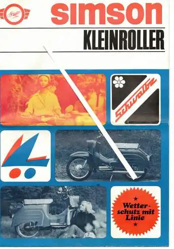 Simson Kleinroller Schwalbe Prospekt 1968 Faltblatt Werbung DDR