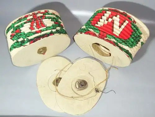Alte Lampions 4 Stück Eichenlaub für Willkommen um 1910 Vintage 