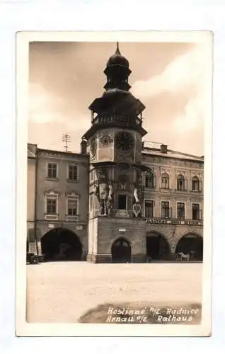 Foto Ak Arnau Hostinné Trautenau Rathaus Böhmen Tschechien