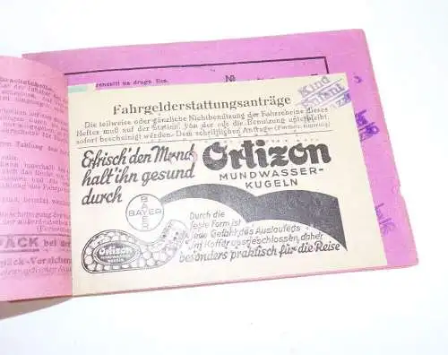 3 x Fahrschein Heft MER Mitteleuropäisches Reisebüro 1930